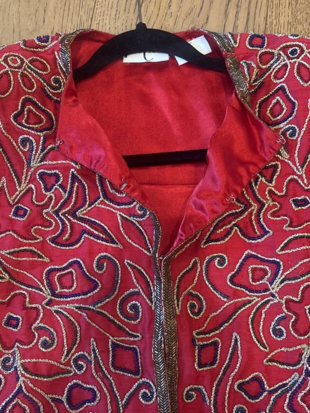 Talitha Red Embroidered Open-Front Jacket - Picture 16 of 16